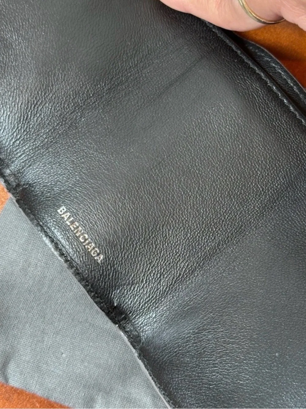 Balenciaga Silver Glitter Wallet Holder With Box